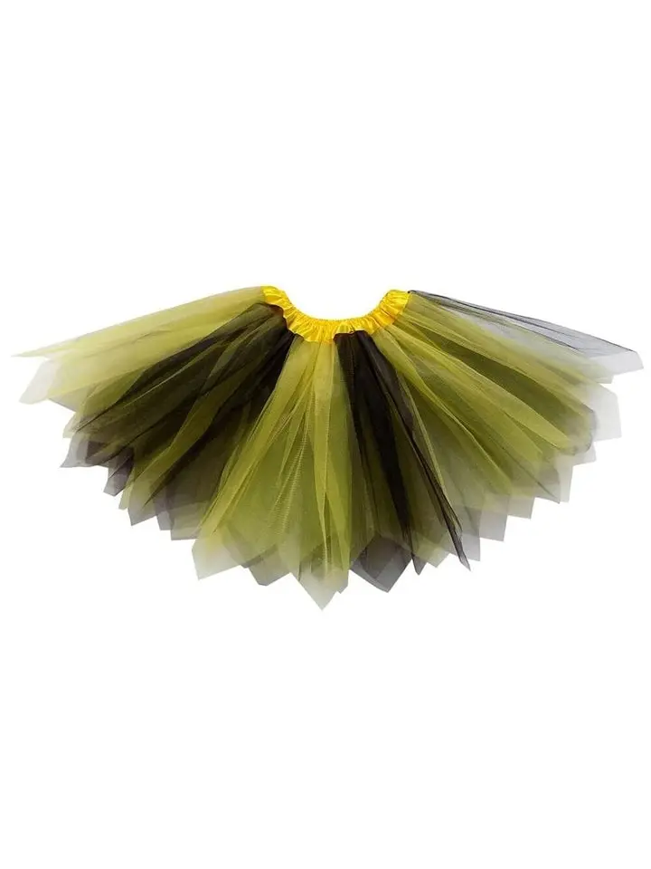 Yellow & Black Fairy Costume Pixie Tutu Skirt for Kids, Adults, Plus