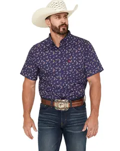 Ariat Men's Men'S Berne Americana Print Short Sleeve Button-Down Shirt - 10073534