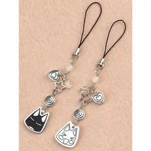 Creative Acrylic Animal Beaded Phone Strap Phone Charm, Japanese Style Chain Print Bag Chain, Handmade Cross-Border Decoration, All Seasons