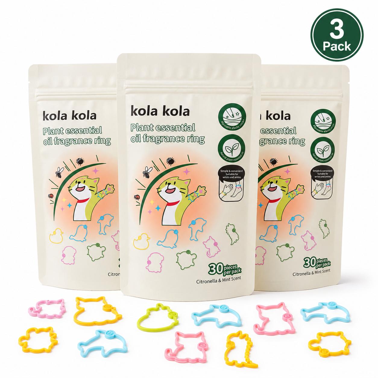 Kola Kola mosquito repellent bracelets, made with natural plant essential oils - 30 bracelets per pack, suitable for adults and children, made of silicone, for outdoor travel protection.