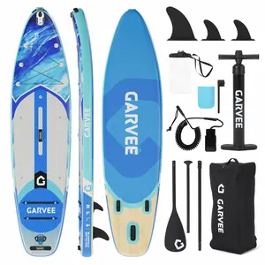 【GARVEE】450LB High-Capacity Inflatable Paddle Board – Wide, Stable Beginner SUP with Premium Accessories, Large Paddle & Camera Mount