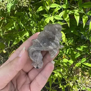 Grey moon stone mermaid carving