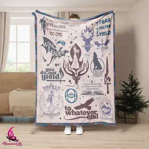 Throne of Glass Fleece Blanket, SJM Merch, Acotar Merch, Bookish Gift, Manon Blackbeak, Rowan Whitethorn, Throne of Glass,darkness Claims Us