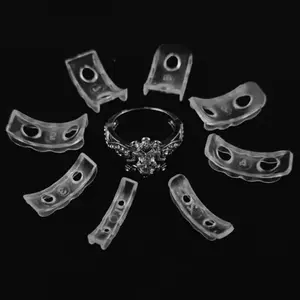 8counts Invisible Transparent Ring Size Adjuster 8-size Fixed Tightener Adjusting Pad Jewelry Spacing Tool