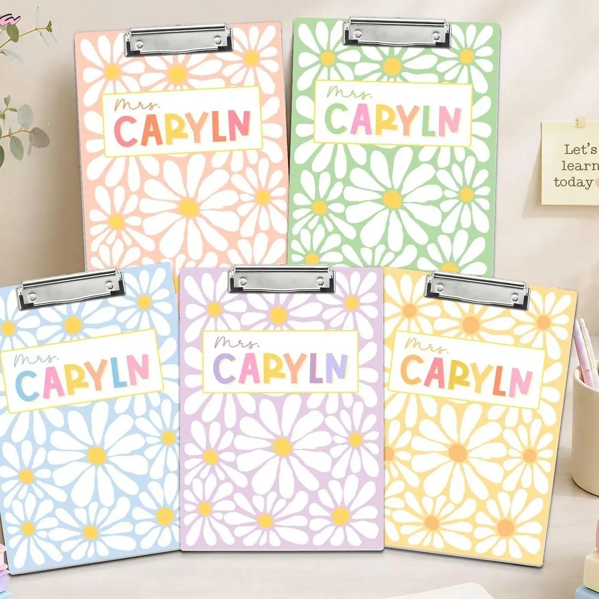 Personalized Teacher Clipboard, Back to School Gift, Custom Teacher Gift, Boho Flower Teacher Acrylic Clipboard with Name