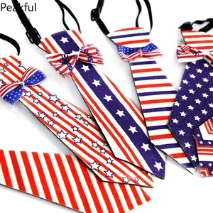 Patriotic Bow Tie, trending 2026 Independence Day accessory, red white blue star stripe pre-tied neck bow for all adults. No need for knotting, lightweight and stylish, perfect for holiday parades, themed parties and festive dress-up looks.