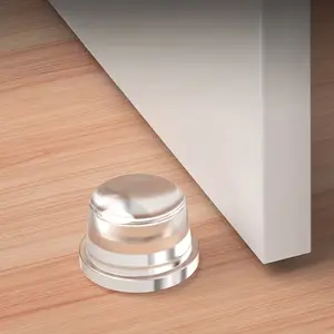 5-Pack No-Drill Transparent Door Stopper, Strong Adhesive, Easy Peel & Stick, High Elastic Silicone Material, Quiet Anti-Collision, Silent Door Stop