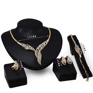 Female elegant 4 pieces jewelry set necklace for black earrings traditional jewellery graff