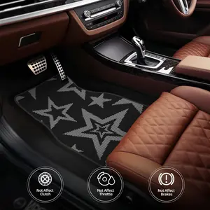 4pcs Stylish Car Floor Mats with Prints, Featuring 2D Designs, Enhance The Elegance of Your Vehicle'S Interior, Compatible with Various Models, Elevate The Aesthetic of Your Car'S Interior, Perfect for Birthday And Holiday Presents