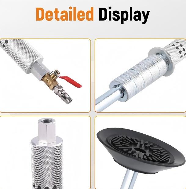 Upgraded Pneumatic Car Dent Puller Kit with Slide Hammer & 3 Sizes Suction Cups, Auto Body Dent Repair Tool, Multi-Function Manual Tool Accessory