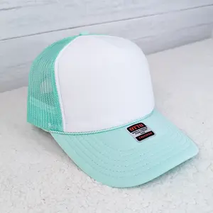 Mint & White Foam Trucker Hat