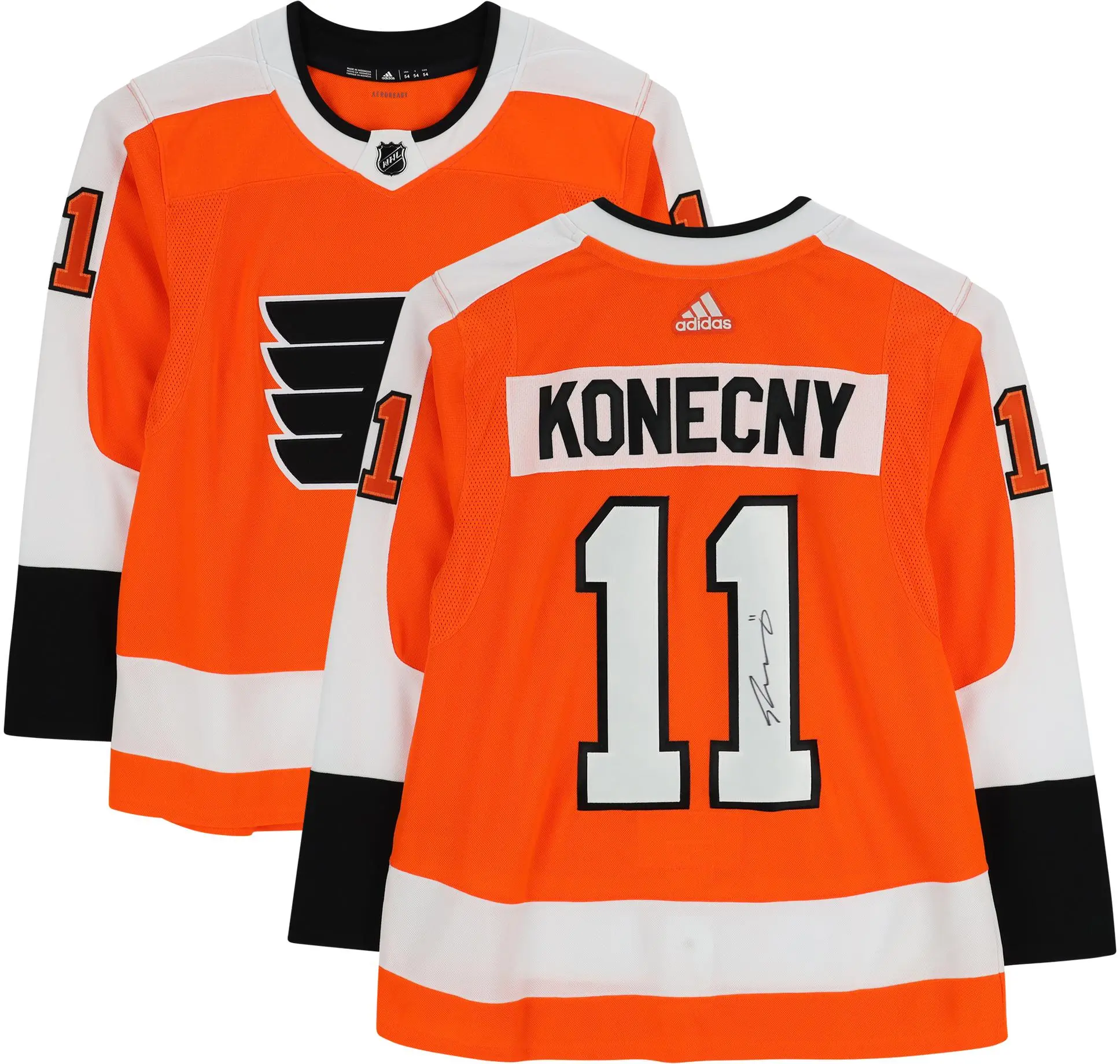 Travis Konecny Philadelphia Flyers Autographed Orange Adidas Authentic Jersey - Fanatics Authentic Certified