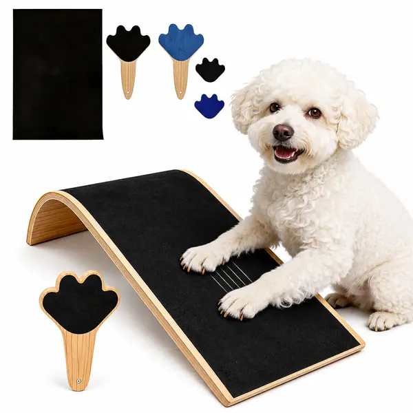 Curved Dog Nail Scratch Board Set, Large Dog Scratch Board&Mini Dog Nail File Board for Natural Trimming, Easy Training Tool for Dogs, Stress-Free Alternative to Clippers for Small Medium Large Dogs
