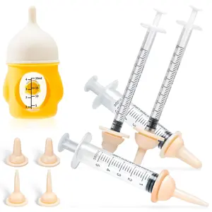 Silicone Nursing Kit for Kittens and Small Animals Includes Feeding Nipples Syringes 20ml Bottle BPA-Free Reusable Safe for Newborn Kittens and Puppies
