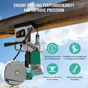 8840 Portable magnetic drilling rig for Steel Structure, Ship Bridge Railway Power Plant Construction, Industrial Processing Equipment Installation Outdoor High Altitude Work, Horizontal for Narrow Space Vertical for Deep Drilling