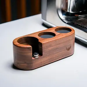 Espresso Tamping Station 54mm For  Espresso Machine Accessories,Rosewood Portafilter Holder Tamping Mat Espresso Coffee Equipment