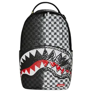 Sprayground Checkerboard Print Design Backpack in Synthetic Leather for Men and Women