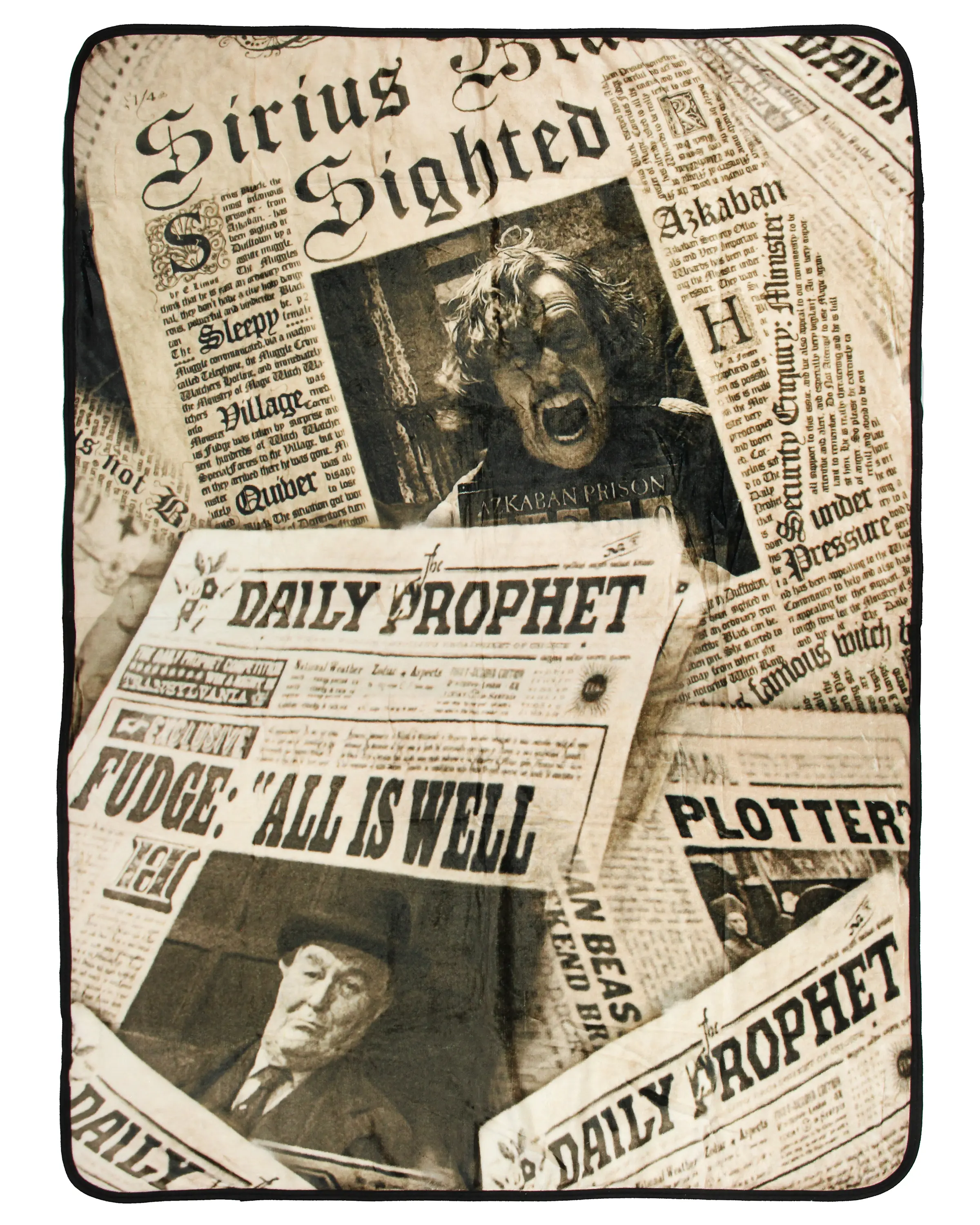 Harry Potter Daily Prophet Newspaper Sirius Black Sighted Throw Blanket 46"x60" Soft Fleece Throw Blanket for Bed Couch