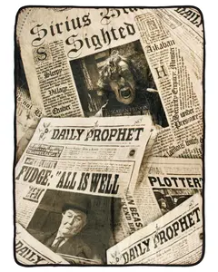 Harry Potter Daily Prophet Newspaper Sirius Black Sighted Throw Blanket 46"x60" Soft Fleece Throw Blanket for Bed Couch