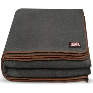 Military Wool Blanket 80% Wool - Warm, Washable, Perfect for Outdoors, Camping, Picnics, Travel, Car & Bushcraft Emergency Blanket, 96" x 66", 5 lbs. - Grey – Twin Size