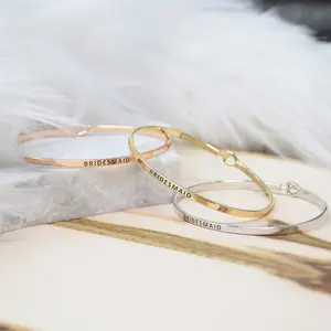BRIDESMAID  | Inspired Message Engraved Simple Bangle Bracelet | Anniversary, Birthday, Christening, Christmas, Confirmation/Communion, Engagement, Father's Day, Graduation, Mother's Day, Valentine's Day, Wedding