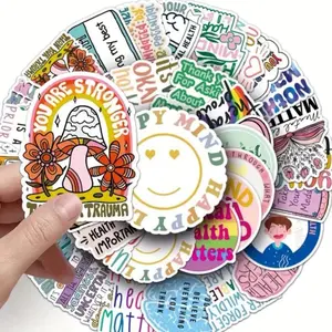 Positive Mental Health Awareness Stickers Encouragement Decorative Decor Ornaments Tiles Sticker