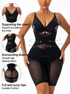 Women's Shaping Bodysuit with Padded Straps, Waist Cinching, Breathable, and Skin Tone, Mesh Lifted Butt, All Seasons