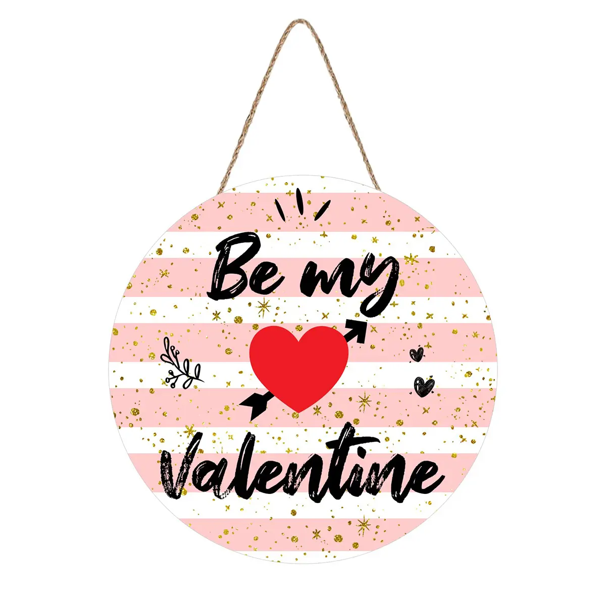 Valentine Door Decor Be my Valentine Heart Sign for Valentine's Day Door Hanger for Wall Front Door Wedding Home Decor Valentine Party Supplies (12*12 inch)