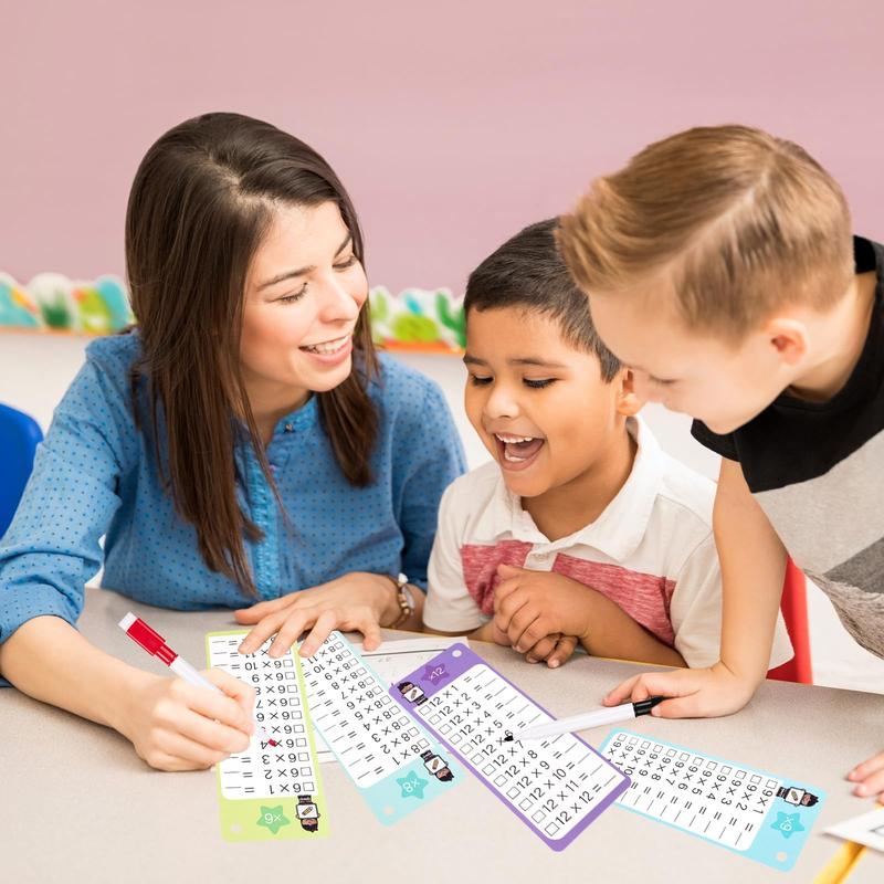 29-Piece Multiplication & Division Flash Cards – Math Game Set with 4 Dry Erase Pens and 2 Rings