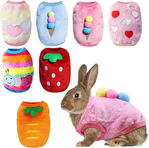 7-Piece Bunny & Small Pet Clothing Set – Cozy Vests & Soft T-Shirts for Rabbits, Hamsters, Kittens, Ferrets, Chihuahuas, Puppies, and Mini Dogs (XS)