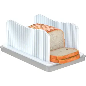 Slicer for Homemade , Foldable  Cutter with Crumb Tray, Adjustable Width  Slicing Guide for Loafs, Sandwiches, Bagels, and Cakes