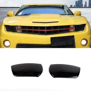 CheroCar Headlight Lamp Trim Cover Decors for Chevy Camaro 2010-2015 Smoked Black ABS Material Laser Cut UV Resistant Easy DIY Installation