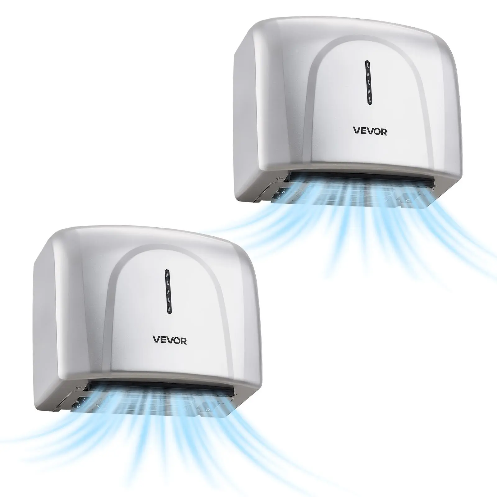 【SummerFinds】VEVOR 2-Pack 1300W Automatic High-Speed Hand Dryers, HEPA Filter, Fast Drying, ABS Construction, AC110-120V Commercial Wall-Mounted for Home Bathroom, Guest Room
