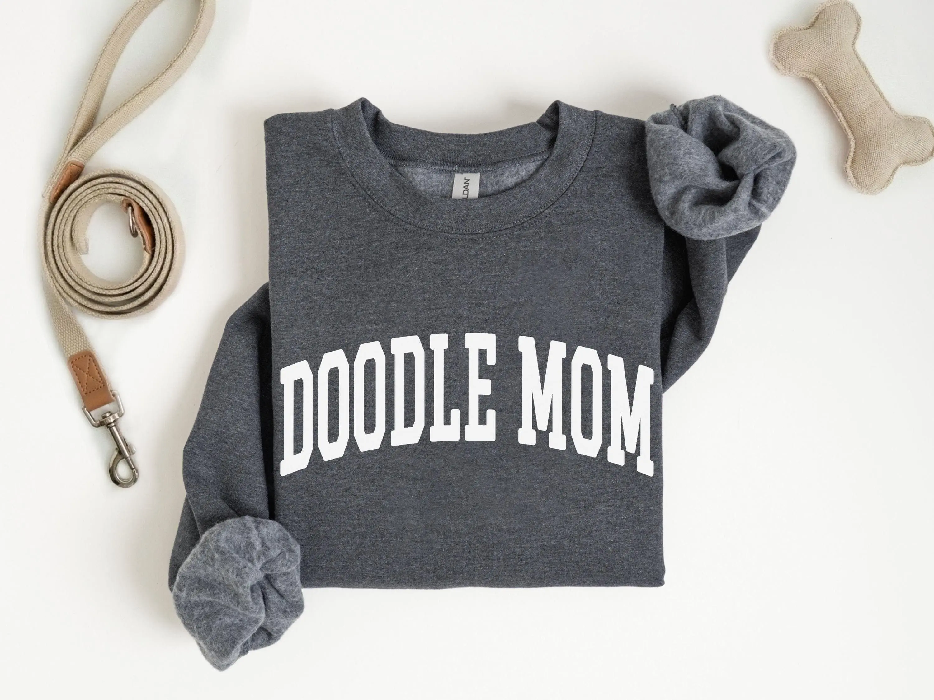 Doodle Mom T-Shirt, Sweatshirt & Hoodie - Goldendoodle Mama Sweater, Dog Mom, Collegiate Style Crewneck Sweater