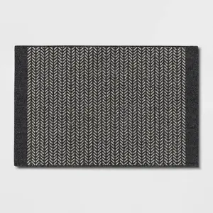 2'5"x3'8" Herringbone Rug Gray - Threshold