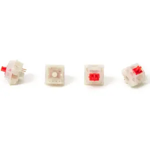 GATERON Milky Red Pro Keyboard Switches, KS-3X1 45g Force Linear RGB LED Pre Lubed 5 Pins Through-Hole LED Key Switches for MX Mechanical Keyboard(35PCS)