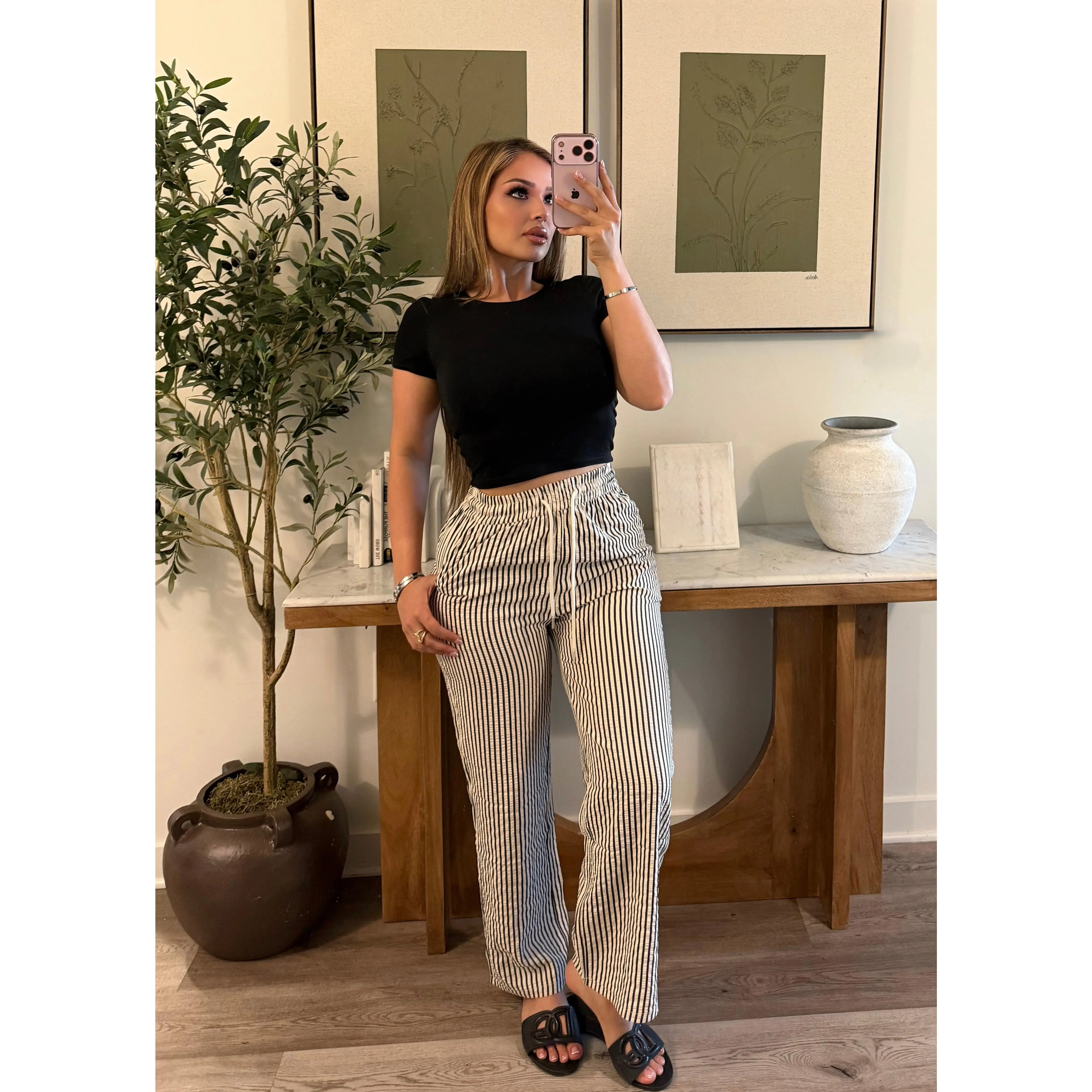 Casual Sunday Pants blk stripe