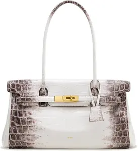 JW PEI Yara Faux Suede Shoulder Bag - White Croc