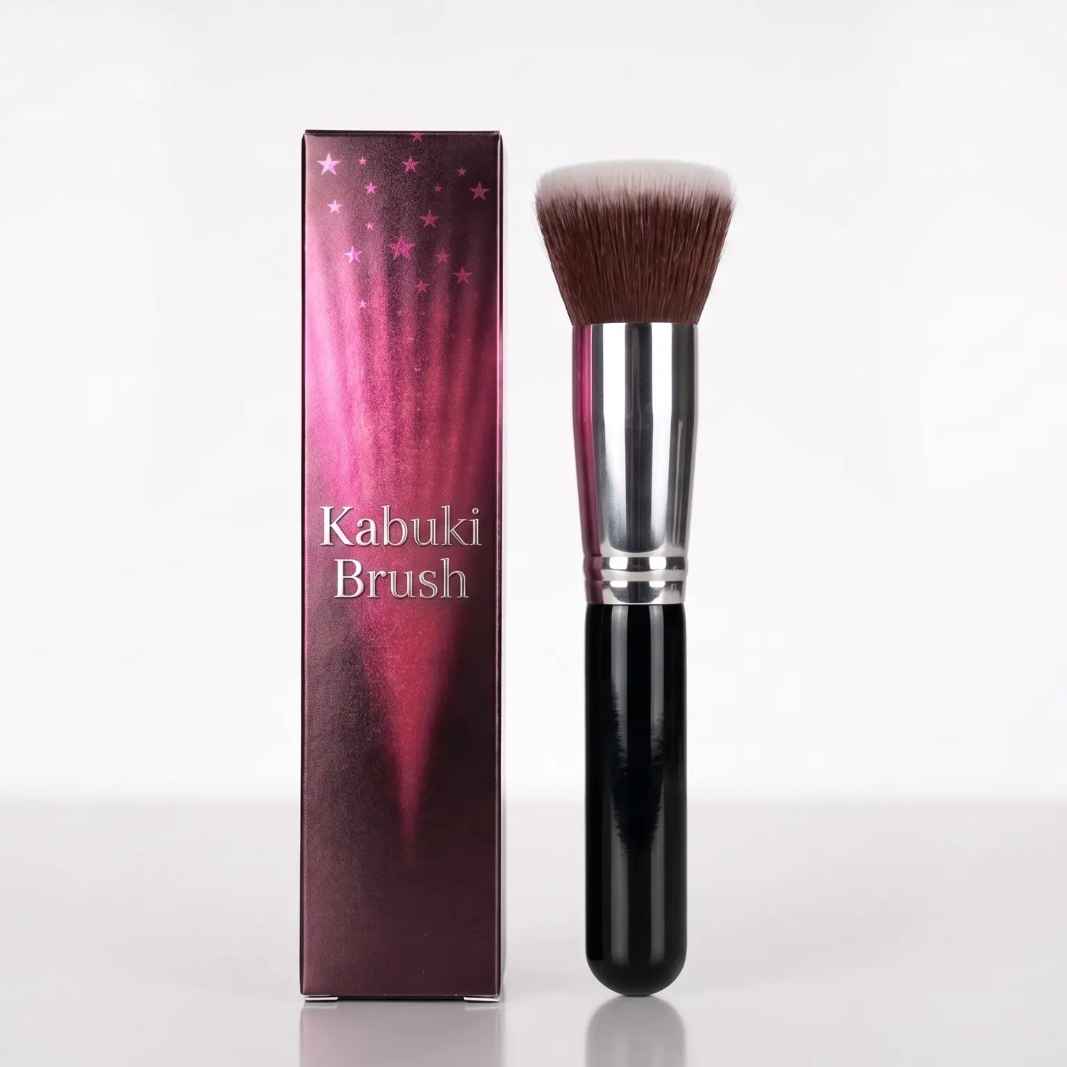 Flat Top Kabuki Foundation Brush - Premium Face Makeup Brush for Liquid, Cream & Powder, Buffing & Blending, 1.2 inch Top
