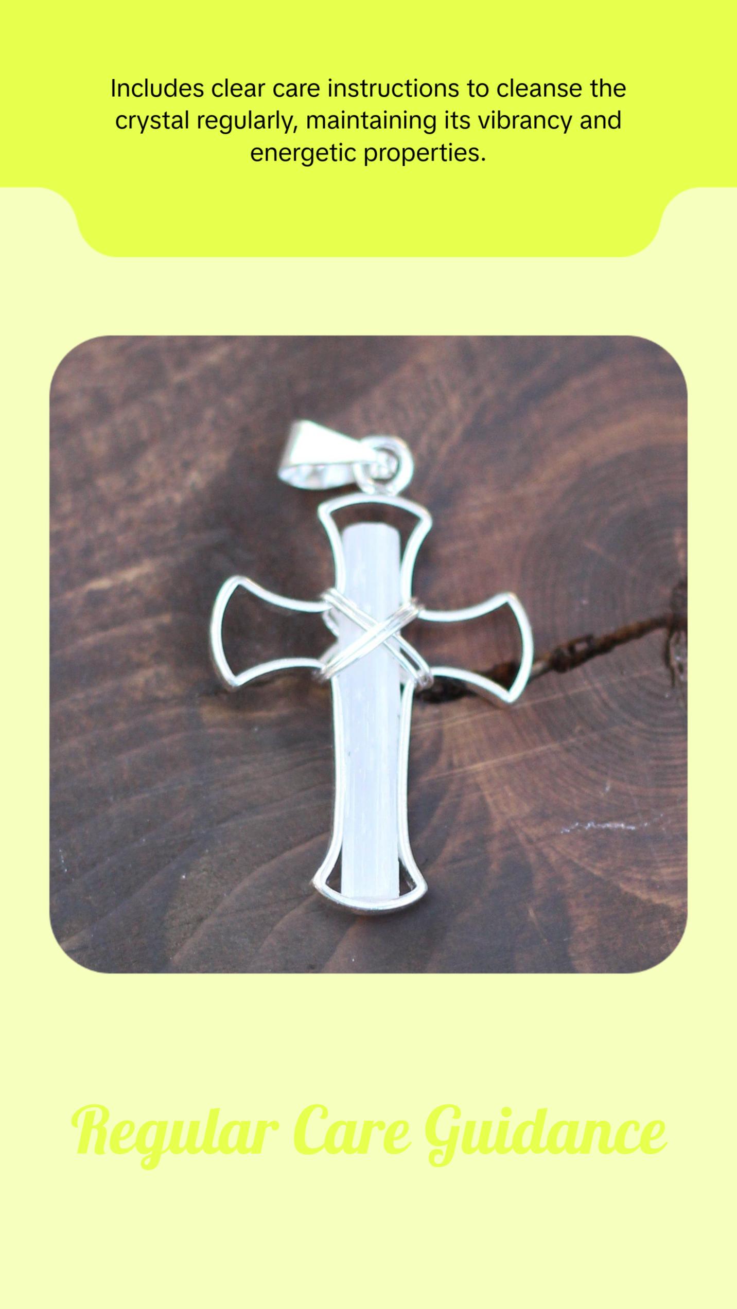 Metal Cross with Selenite, Black Tourmaline, Clear Quartz, Smoky Quartz, Kyanite, Cross for Church, Crystal Cross for Church
