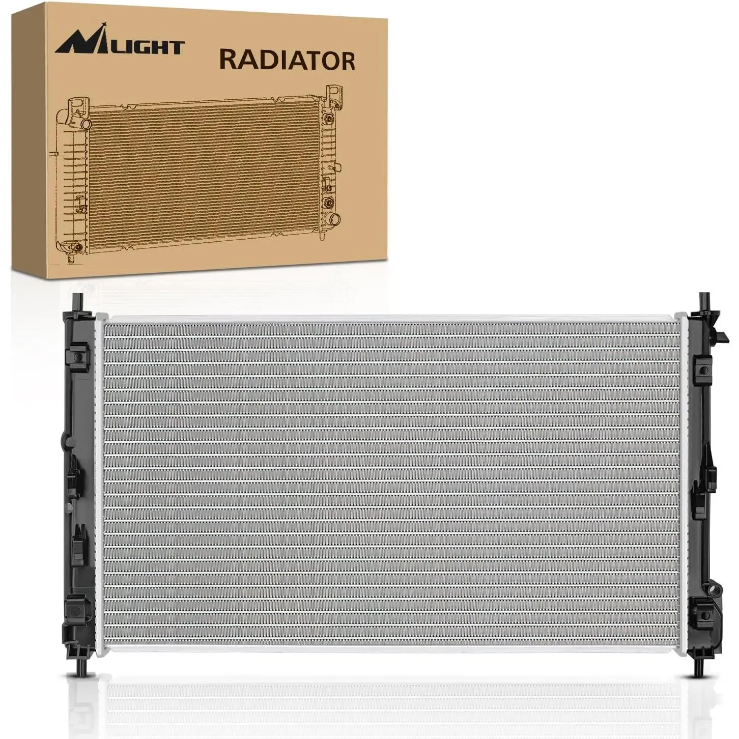 Nilight Performance Aluminum Radiator - 100% Leak Tested, Precision Folded Fins, Boiling Point Increase, Pressure Maintenance - OEM Replacement for Dodge Caliber/Avenger 2007-2012, Jeep Compass 2007-2012, Engine Cooling Heat Dissipator