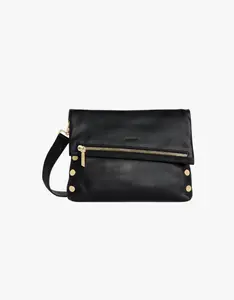 Hammitt VIP Medium Handbag in Black with Brushed Gold