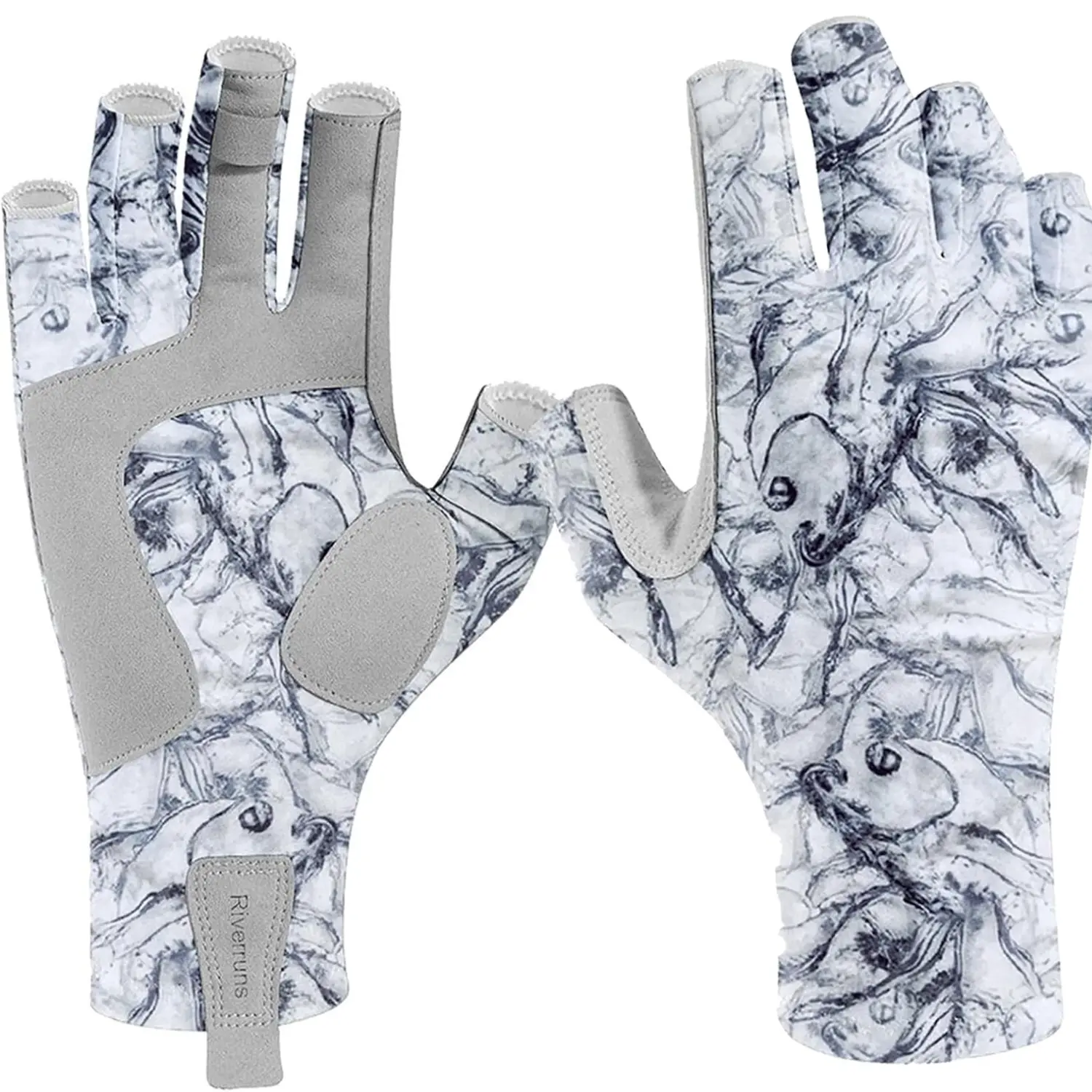 UPF 50+ Fishing Gloves for Men Women 3/4 Finger Sun Protection Gloves Reinforced Grip Palm for Kayaking Hiking Sailing Outdoor Sports