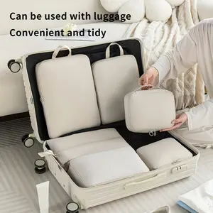 6pcs Compression Packaging Cube - Durable Polyester Fiber, Lightweight Travel Organizer, Organizer for Suitcase and Clothing Sorting, 6 Different Size Bags for Separate Storage