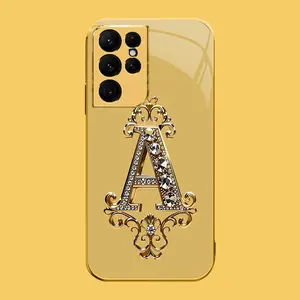 Suitable for [Galaxy S22 Ultra 5g] high-end phone case🥰，Features a premium-look printed design—not actual 3D diamond studs—with all 26 letters available for you to choose from，drop-resistant and fingerprint-resistant YM99