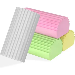 4-Pack Damp Clean Duster Sponge,Reusable Magic Dusting Sponge Brush for Cleaning Blinds, Glass, Baseboards,Vents,Railings,Mirrors,Window Track Grooves and Faucets (Grey,Yellow,Pink,Green)