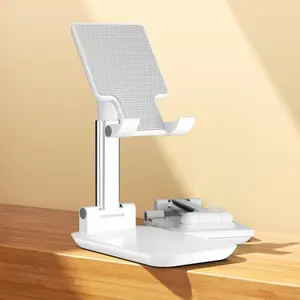 Height & Angle Adjustable Phone Stand – White Cellphone Smartphone Mount