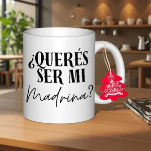 1pc Godmother Ceremony Madrina Ask Ceramic Coffee Mug - Spanish-Themed Durable Shatterproof Cup
