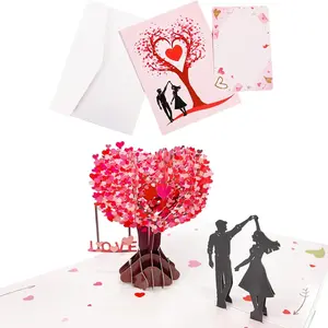 Romantic Valentine's Day 3D Pop Up Love Tree Card – Personalized Greeting Gift for Wife Husband Couples
