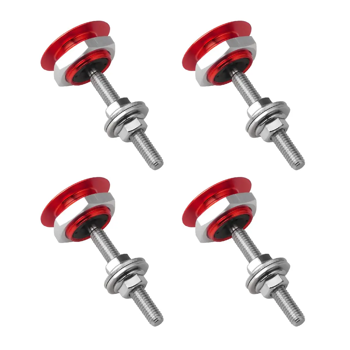 4PCS 1.18" Hood Pins Quick Release Latch Alloy Lock Red